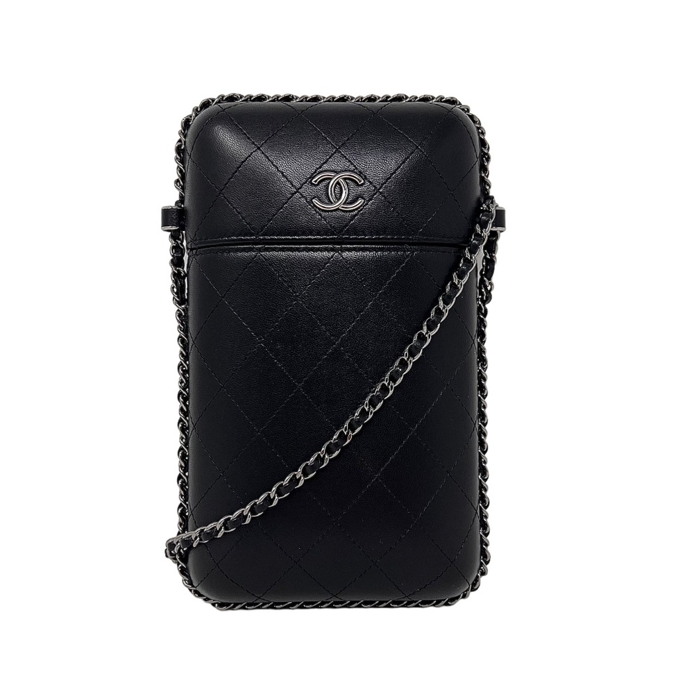 Chanel Lambskin Chain Around iPhone Holder Crossbody Bag